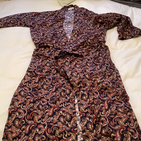 Vintage Sea Island Loungewear Paisley Robe with travel bag made in USA - Picture 10 of 14